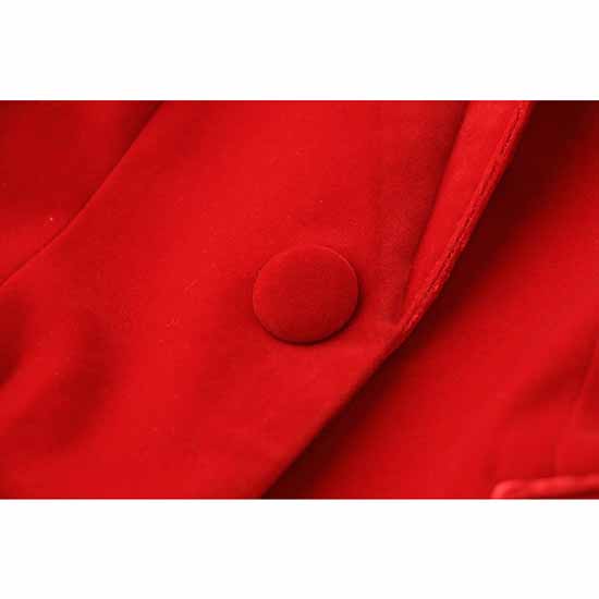 Women's Red Single-Breasted Blazer & Pant Suit | 2-Piece Set