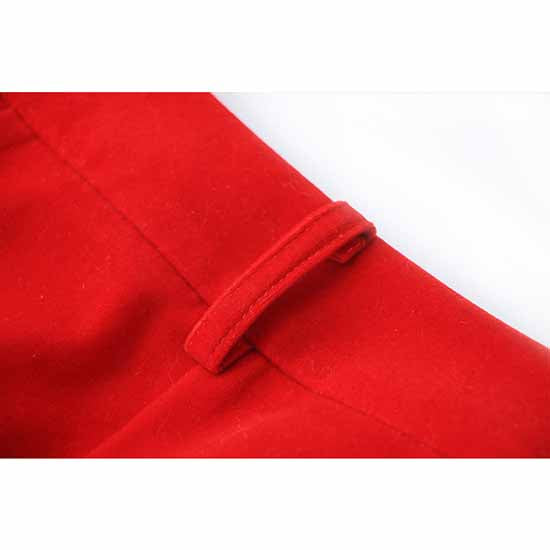 Women's Red Single-Breasted Blazer & Pant Suit | 2-Piece Set