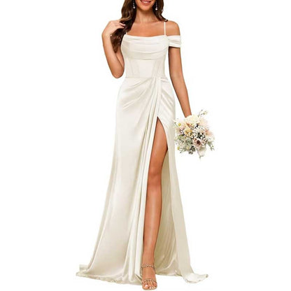 Long Bridesmaid Dresses For Wedding Spaghetti Strap Mermaid Prom Dress