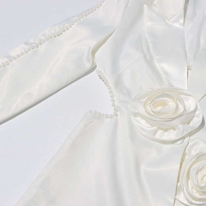 Wedding Suit Flower Pearls Detail Slim Fit Suit