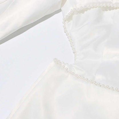 Wedding Suit Flower Pearls Detail Slim Fit Suit