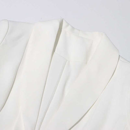Wide-Leg Wedding Pantsuit in White Rose-appliques