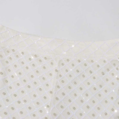 Wedding Suit Flower Pearls Detail Slim Fit Suit