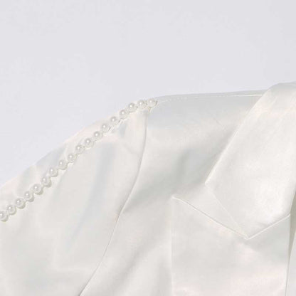 Wedding Suit Flower Pearls Detail Slim Fit Suit