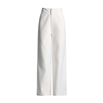 Wide-Leg Wedding Pantsuit in White Rose-appliques