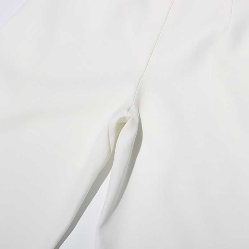 Wide-Leg Wedding Pantsuit in White Rose-appliques
