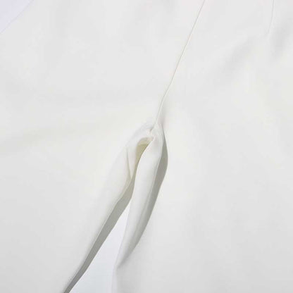 Wide-Leg Wedding Pantsuit in White Rose-appliques
