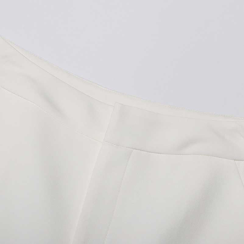 Wide-Leg Wedding Pantsuit in White Rose-appliques