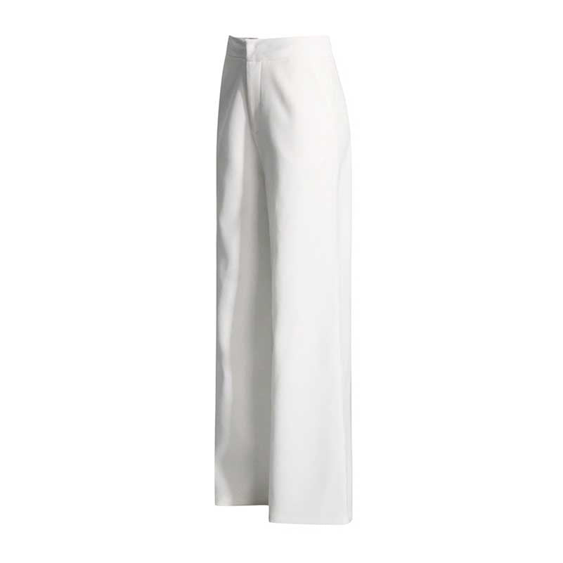 Wide-Leg Wedding Pantsuit in White Rose-appliques