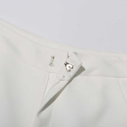 Wide-Leg Wedding Pantsuit in White Rose-appliques