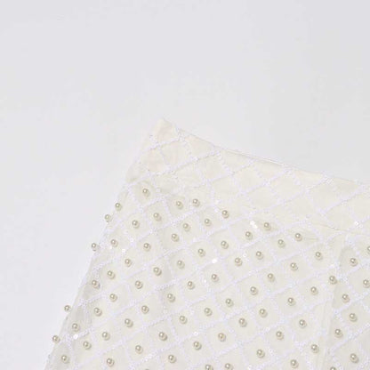 Wedding Suit Flower Pearls Detail Slim Fit Suit