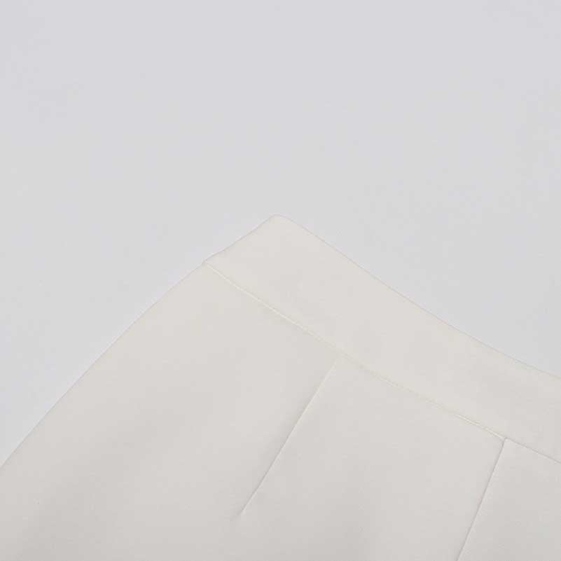 Wide-Leg Wedding Pantsuit in White Rose-appliques