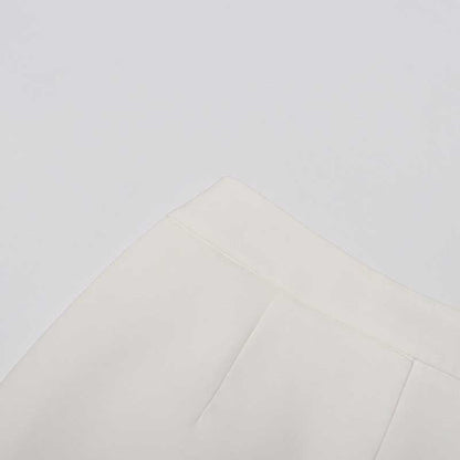 Wide-Leg Wedding Pantsuit in White Rose-appliques