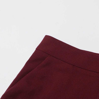 Wide Leg Pantsuit Wine Red Standard Collar Formal Event Suit