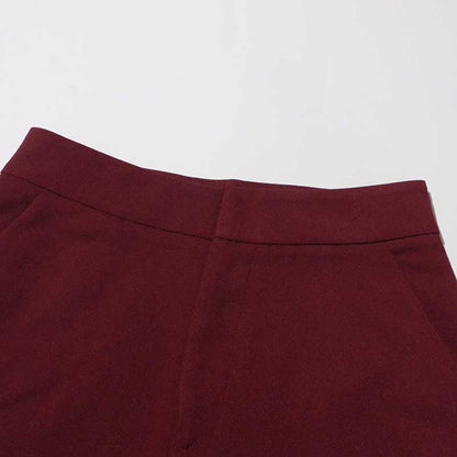 Wide Leg Pantsuit Wine Red Standard Collar Formal Event Suit