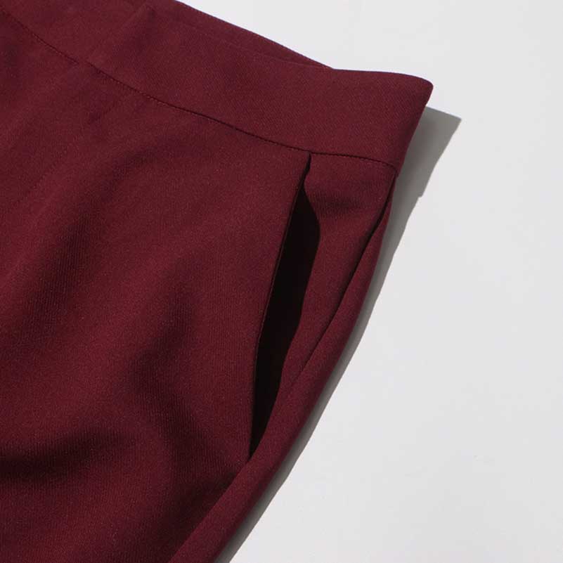 Wide Leg Pantsuit Wine Red Standard Collar Formal Event Suit