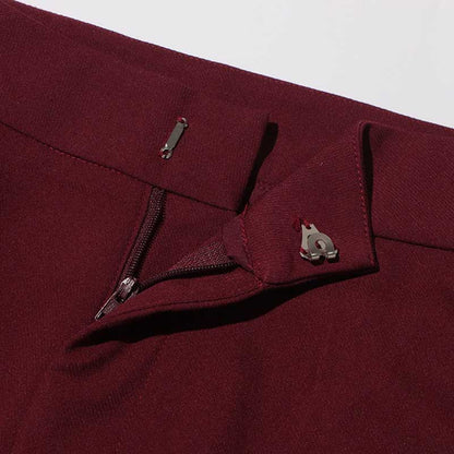Wide Leg Pantsuit Wine Red Standard Collar Formal Event Suit