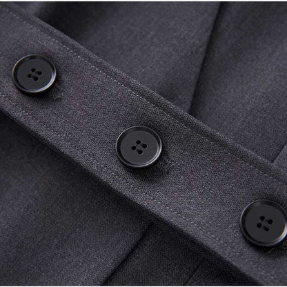 Belted Blazer Pantsuit in Black Grey | Women's Formal Wear