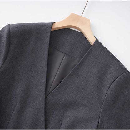 Belted Blazer Pantsuit in Black Grey | Women's Formal Wear